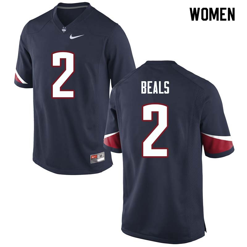 Women #2 Tyraiq Beals Uconn Huskies College Football Jerseys Sale-Navy
